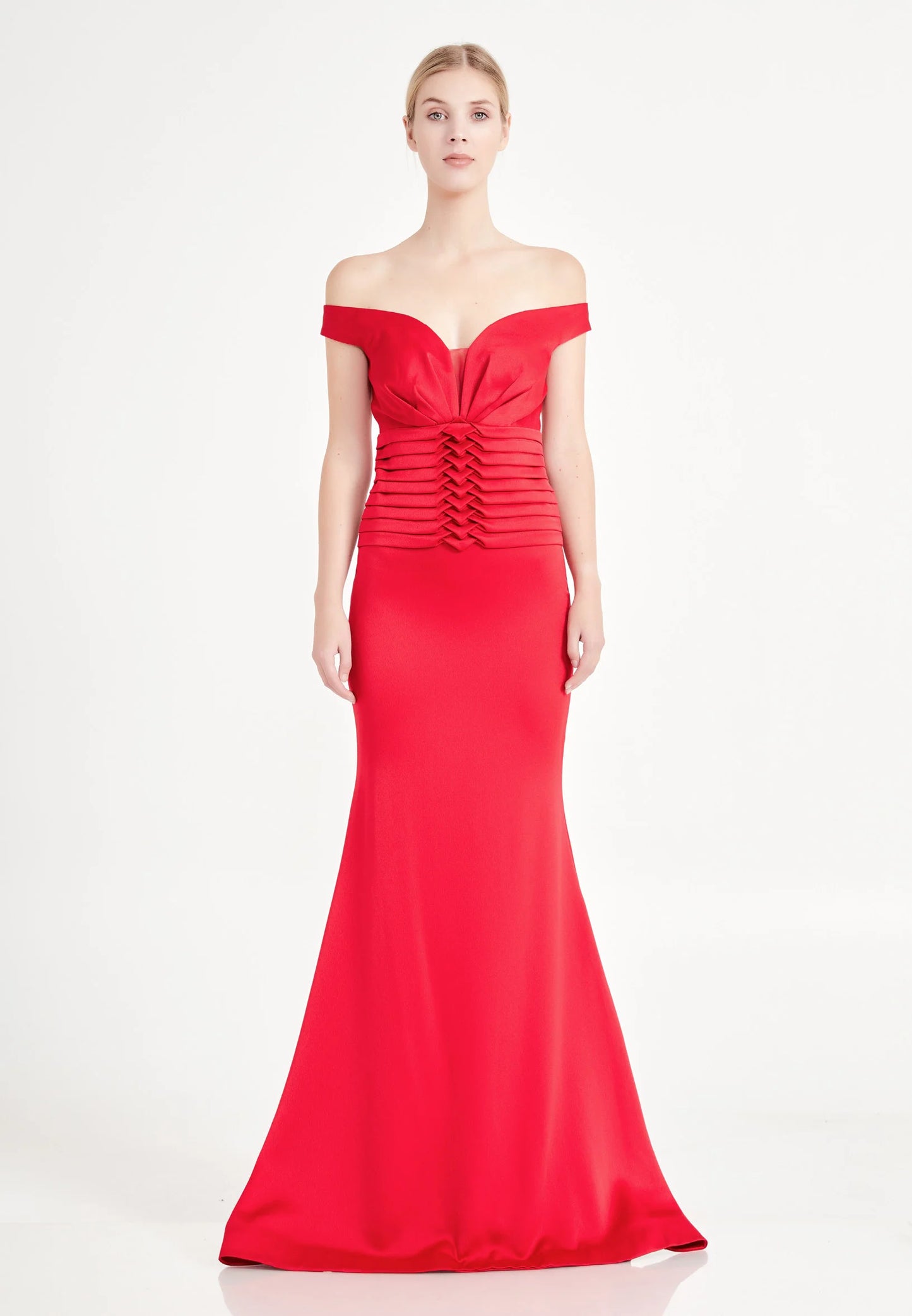 Off Shoulder Maxi Crepe Mermaid Regular Evening Dress Unit Price: €22