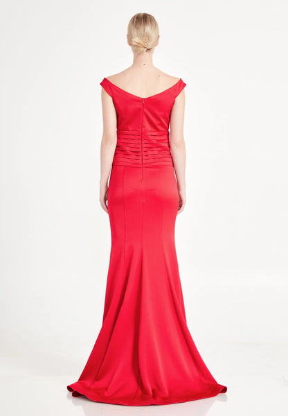 Off Shoulder Maxi Crepe Mermaid Regular Evening Dress Unit Price: €22