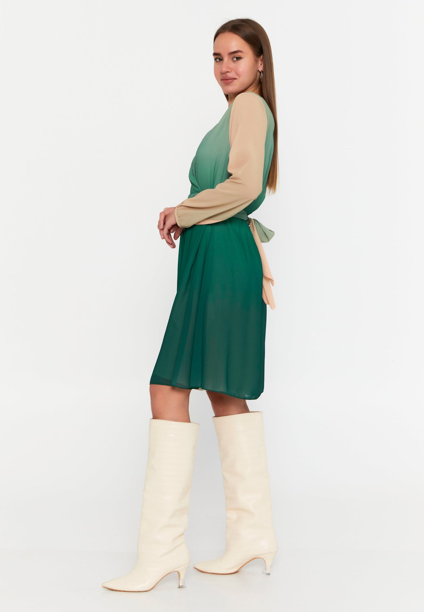 Long Sleeve Mini Chiffon Column Regular Casual Dress Unit Price: €27