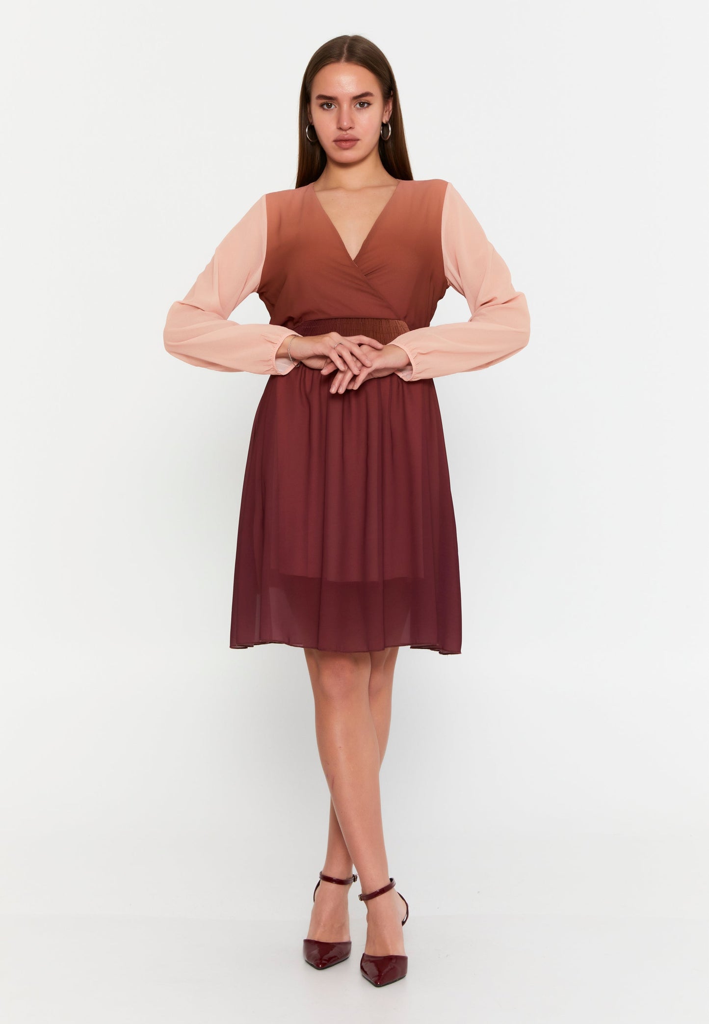 Long Sleeve Mini Chiffon Column Regular Casual Dress Unit Price: €27