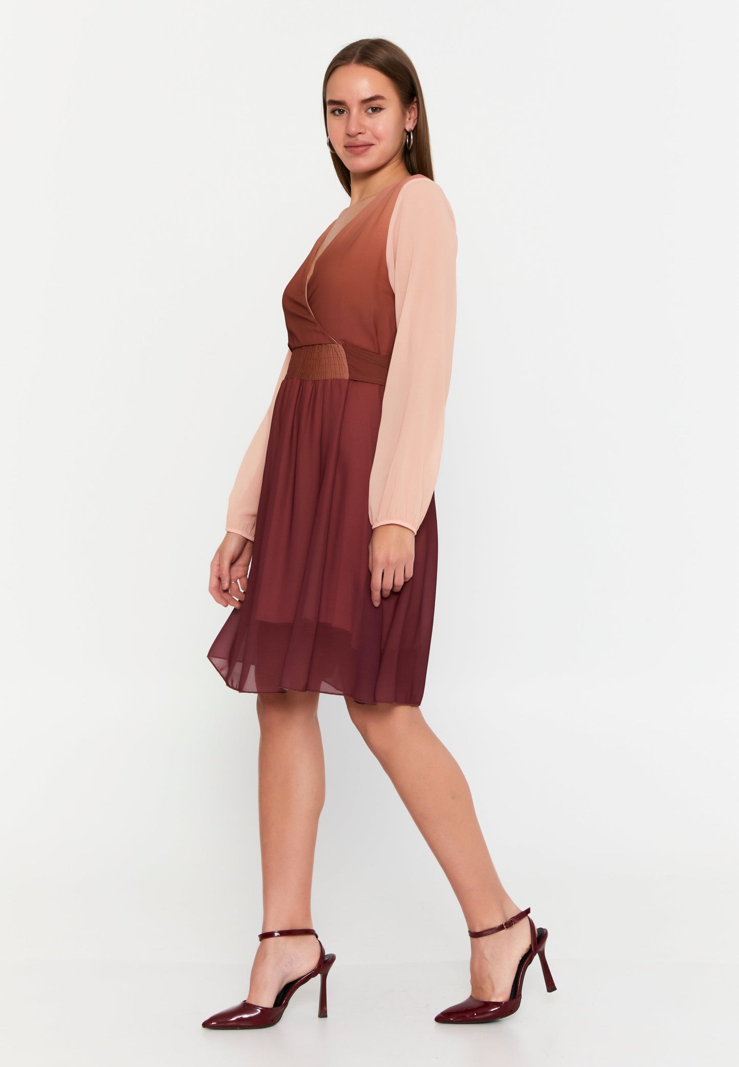 Long Sleeve Mini Chiffon Column Regular Casual Dress Unit Price: €27