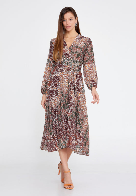 Long Sleeve Midi Crepe Column Regular Casual Dress Unit Price: €24