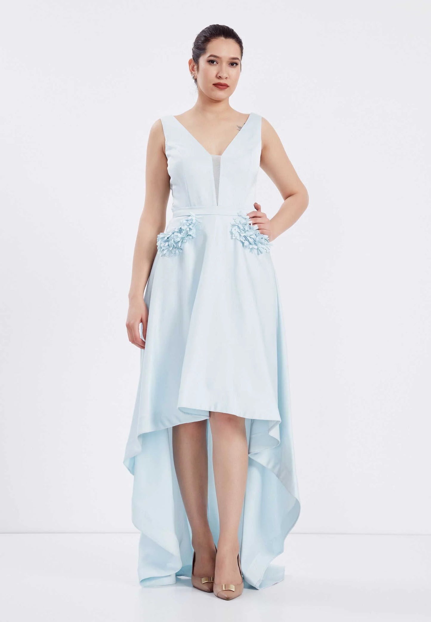Sleeveless High-Low Crepe A - Line Regular Prom Dress Unit Price: €20