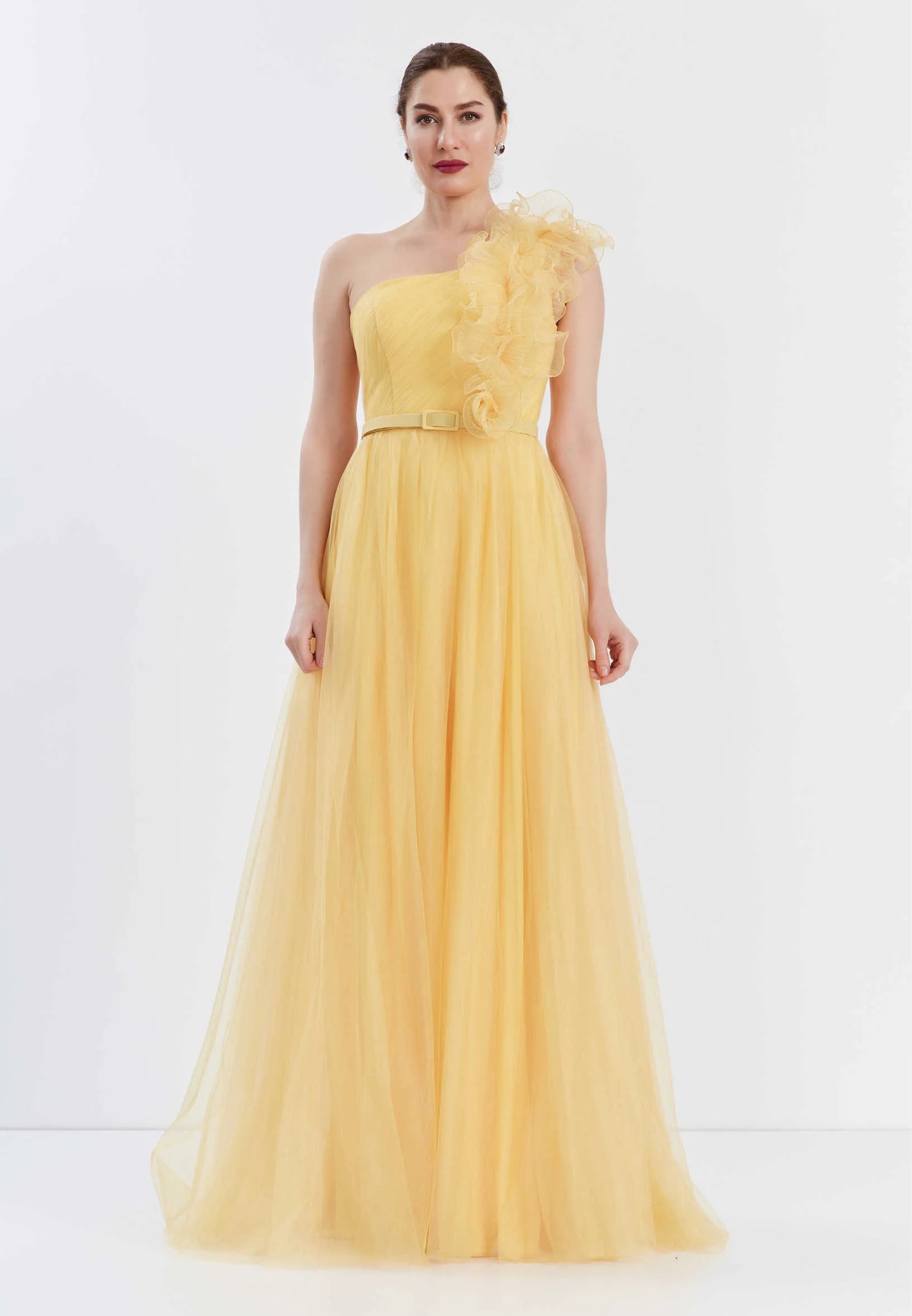 One Shoulder Maxi Tulle A - Line Regular Prom Dress Unit Price: €52