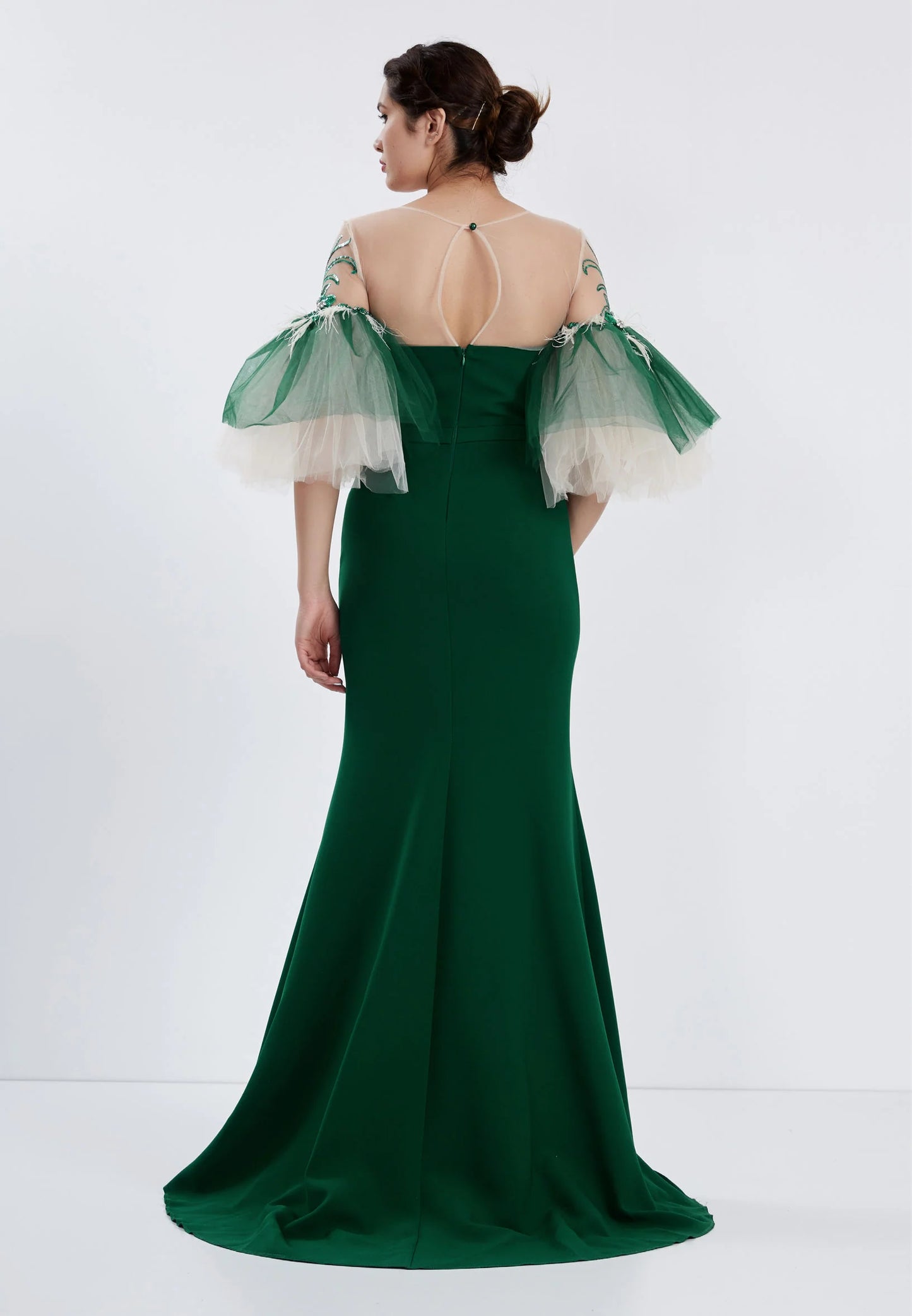 Short Sleeve Maxi Tulle Mermaid Regular Prom Dress Unit Price: €47