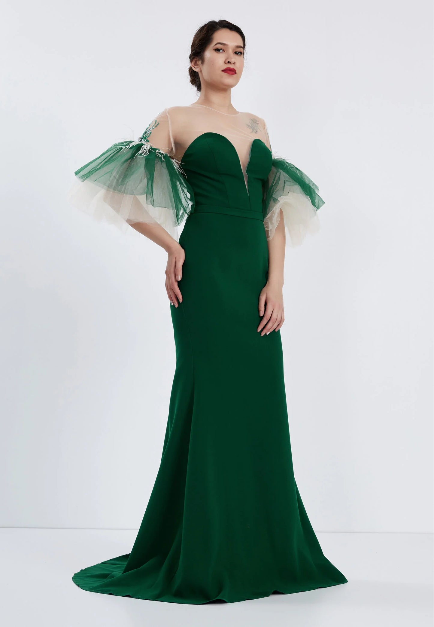 Short Sleeve Maxi Tulle Mermaid Regular Prom Dress Unit Price: €47