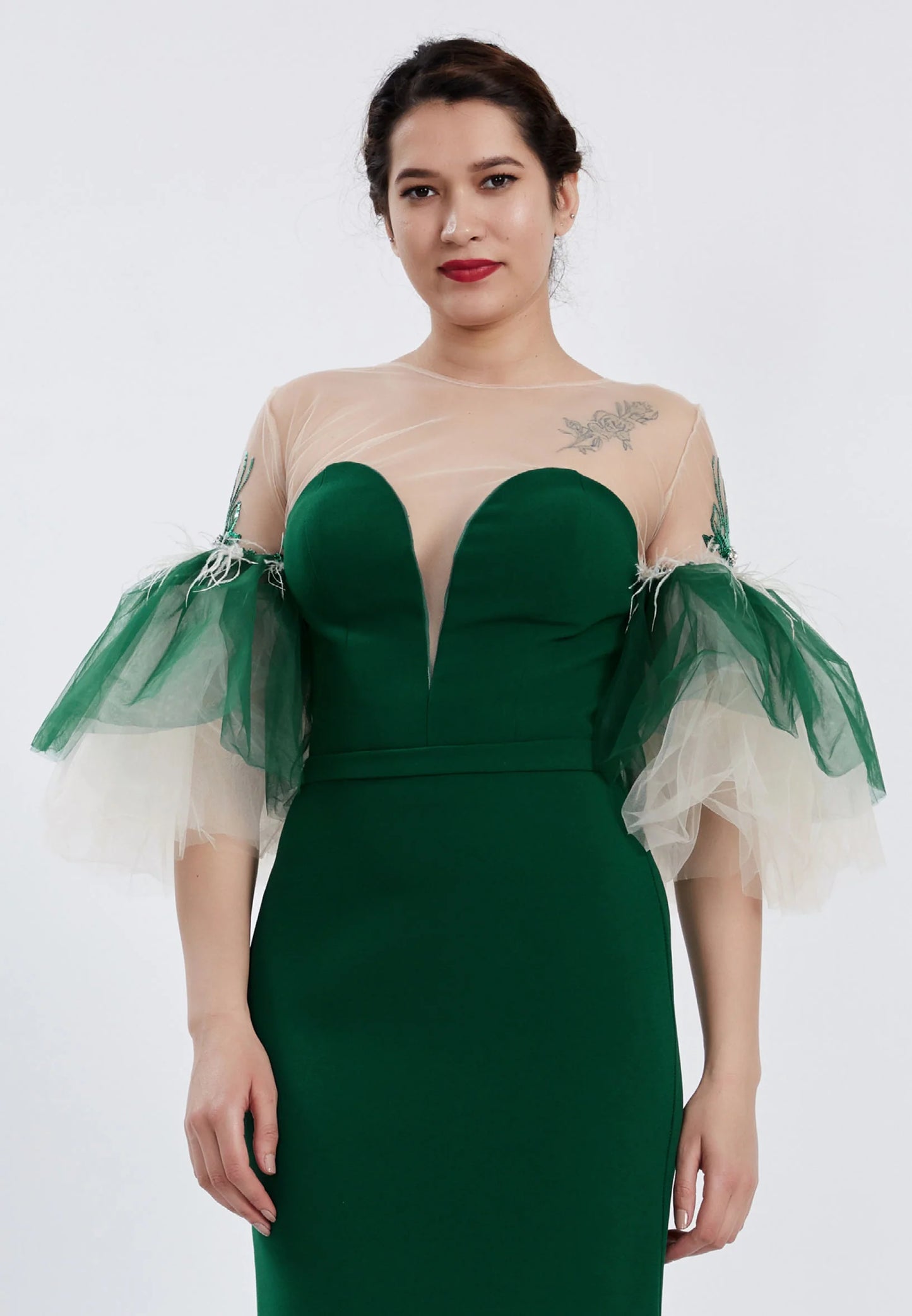 Short Sleeve Maxi Tulle Mermaid Regular Prom Dress Unit Price: €47