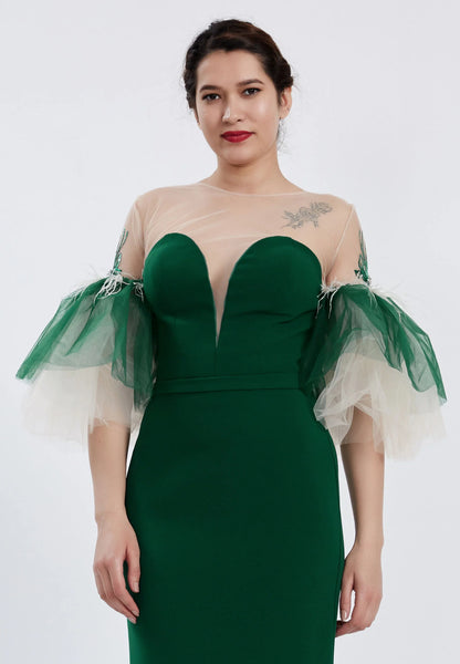 Short Sleeve Maxi Tulle Mermaid Regular Prom Dress Unit Price: €47