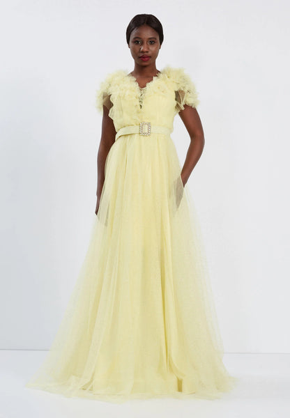 Sleeveless Maxi Tulle A - Line Regular Prom Dress Unit Price: €52