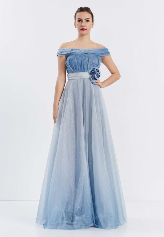 Off Shoulder Maxi Tulle A - Line Regular Prom Dress Unit Price: €30