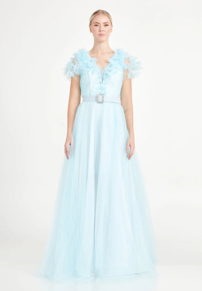Sleeveless Maxi Tulle A - Line Regular Prom Dress Unit Price: €52