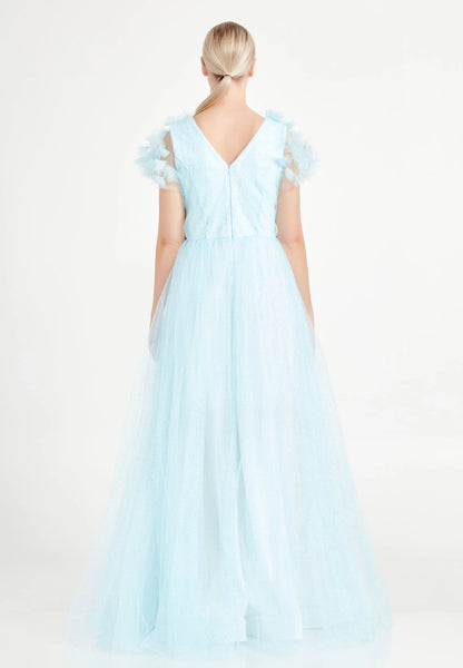 Sleeveless Maxi Tulle A - Line Regular Prom Dress Unit Price: €52