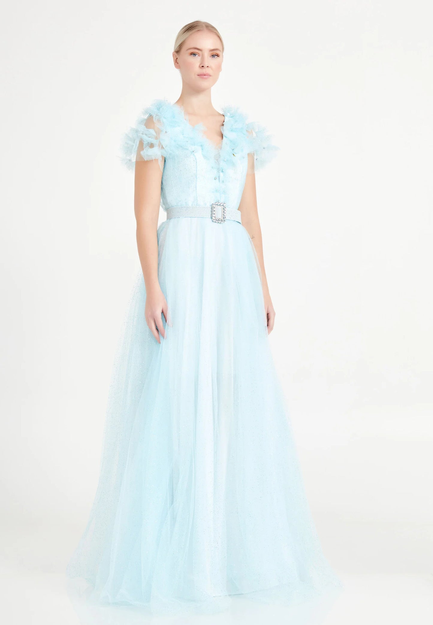 Sleeveless Maxi Tulle A - Line Regular Prom Dress Unit Price: €52