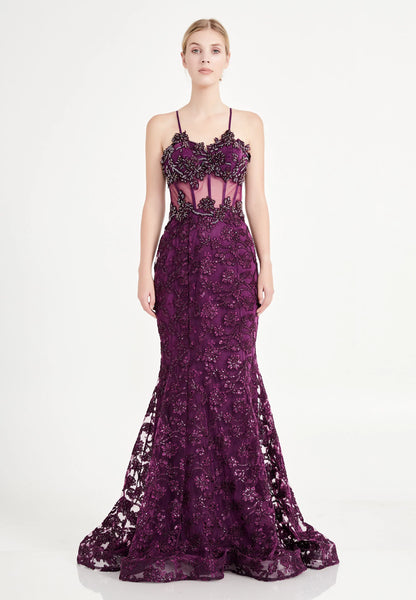 Sleeveless Maxi Tulle Mermaid Regular Evening Dress Unit Price: €35