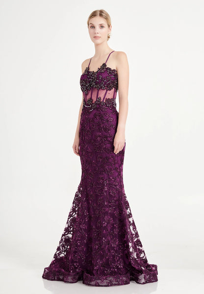 Sleeveless Maxi Tulle Mermaid Regular Evening Dress Unit Price: €35