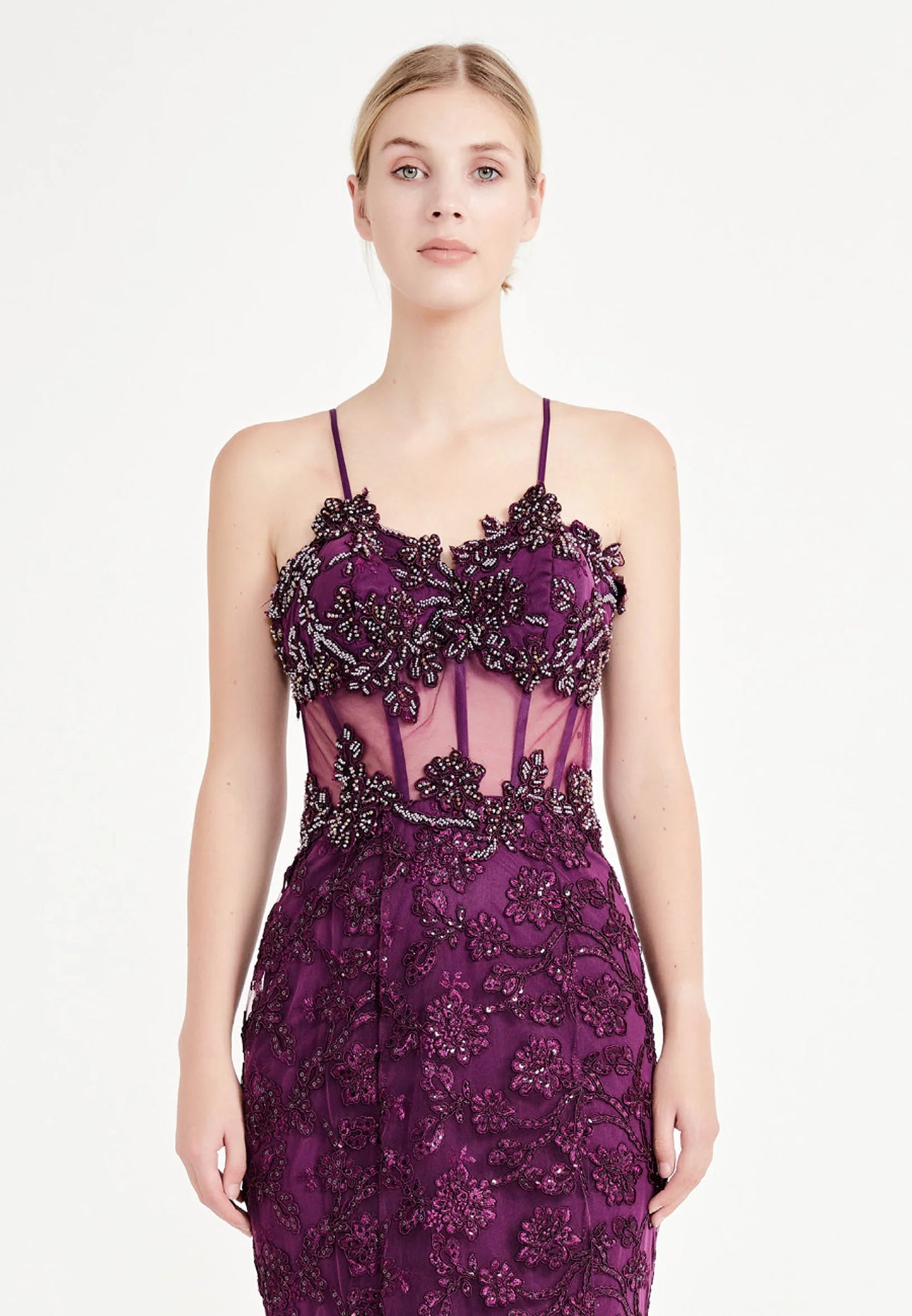 Sleeveless Maxi Tulle Mermaid Regular Evening Dress Unit Price: €35