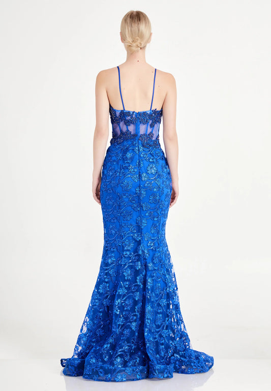 Sleeveless Maxi Tulle Mermaid Regular Evening Dress Unit Price: €35