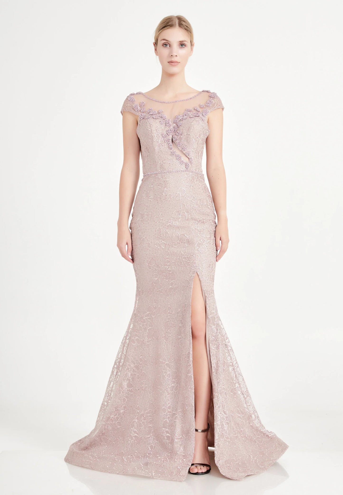 Short Sleeve Maxi Tulle Mermaid Regular Prom Dress Unit Price: €40