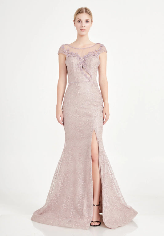 Short Sleeve Maxi Tulle Mermaid Regular Prom Dress Unit Price: €40