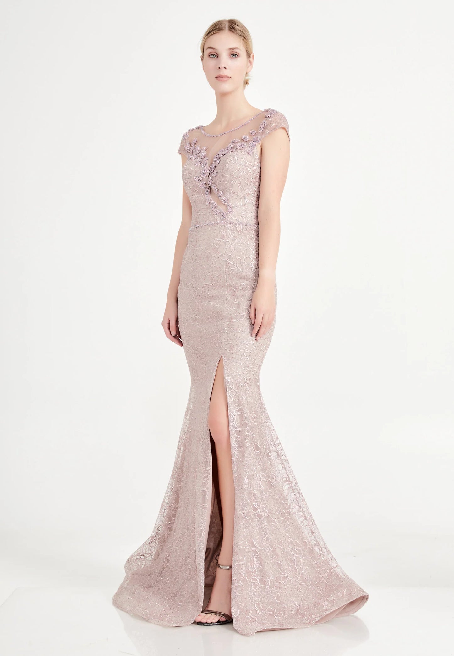 Short Sleeve Maxi Tulle Mermaid Regular Prom Dress Unit Price: €40