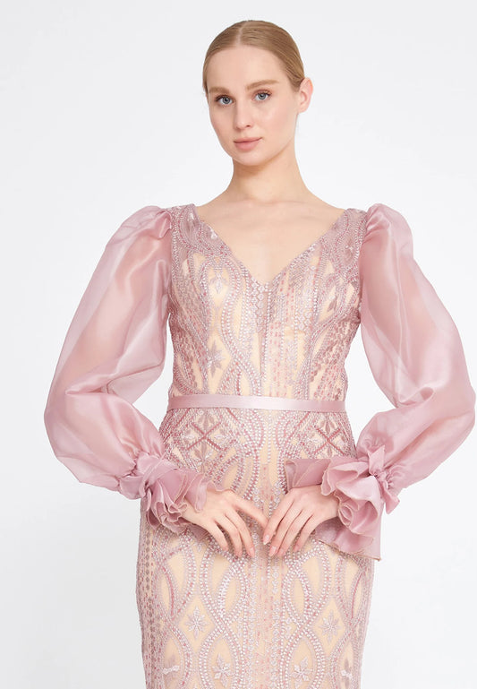 Long Sleeve Maxi Lace Mermaid Regular Evening Dress Unit Price: €40