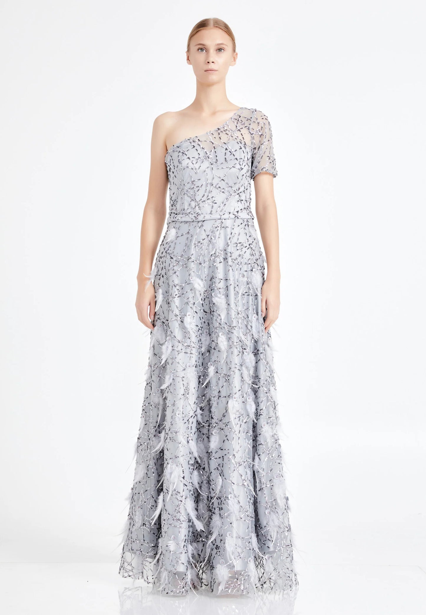 One Shoulder Maxi Sequin A - Line Regular Prom Dress Unit Price: €40