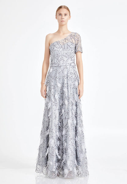 One Shoulder Maxi Sequin A - Line Regular Prom Dress Unit Price: €40