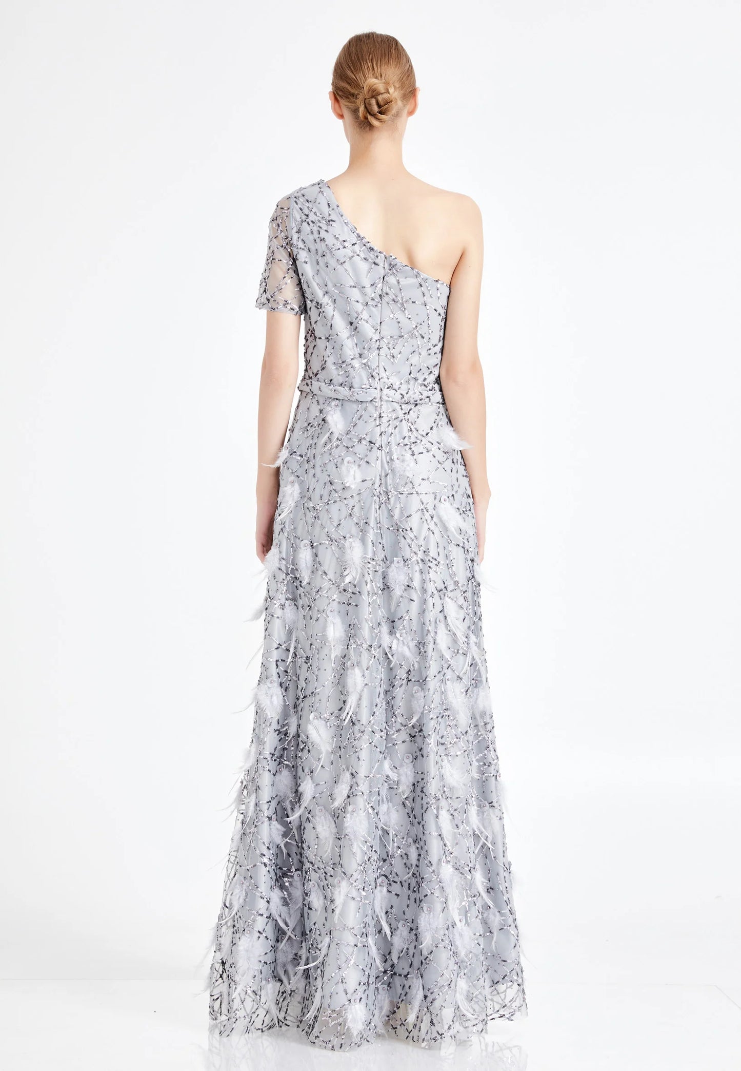 One Shoulder Maxi Sequin A - Line Regular Prom Dress Unit Price: €40