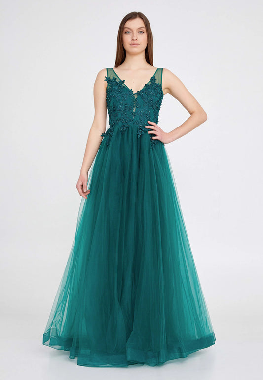 Sleeveless Maxi Tulle A - Line Regular Prom Dress Unit Price: €63