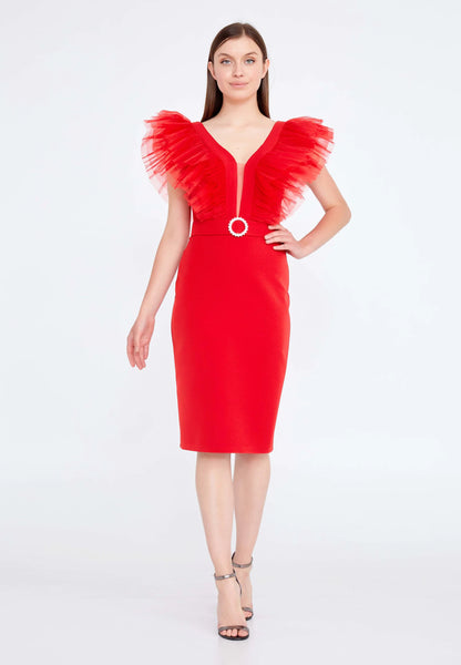 Sleeveless Mini Crepe Column Regular Wedding Guest Dress Unit Price: €35