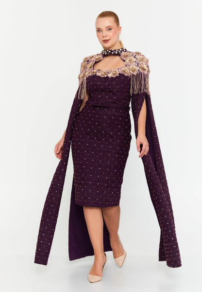 Sleeveless Midi Chiffon Column Plus Size Prom Dress Unit Price: €40