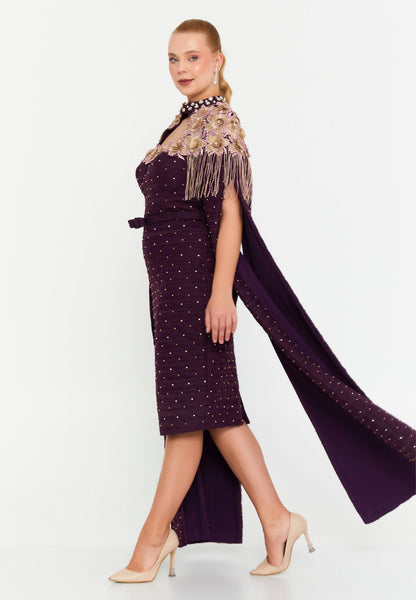 Sleeveless Midi Chiffon Column Plus Size Prom Dress Unit Price: €40