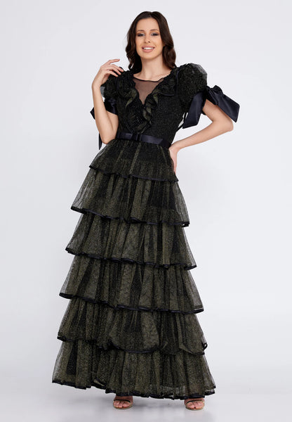 Short Sleeve Maxi Lace A - Line Plus Size Prom Dress Unit Price: €85