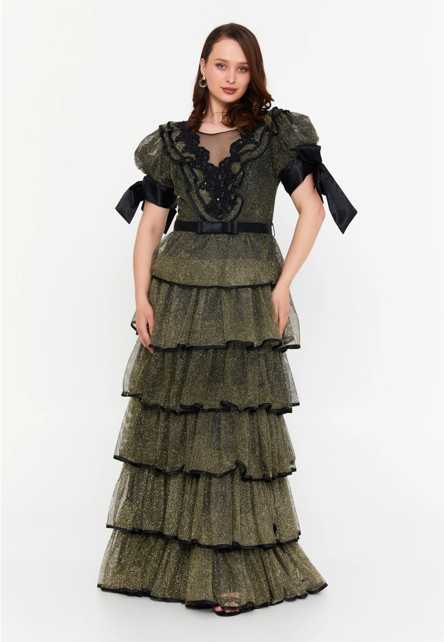 Short Sleeve Maxi Lace A - Line Plus Size Prom Dress Unit Price: €85