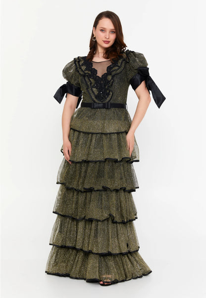 Short Sleeve Maxi Lace A - Line Plus Size Prom Dress Unit Price: €85