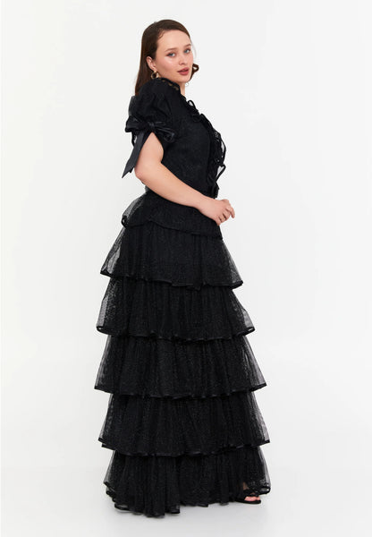 Short Sleeve Maxi Lace A - Line Plus Size Prom Dress Unit Price: €85