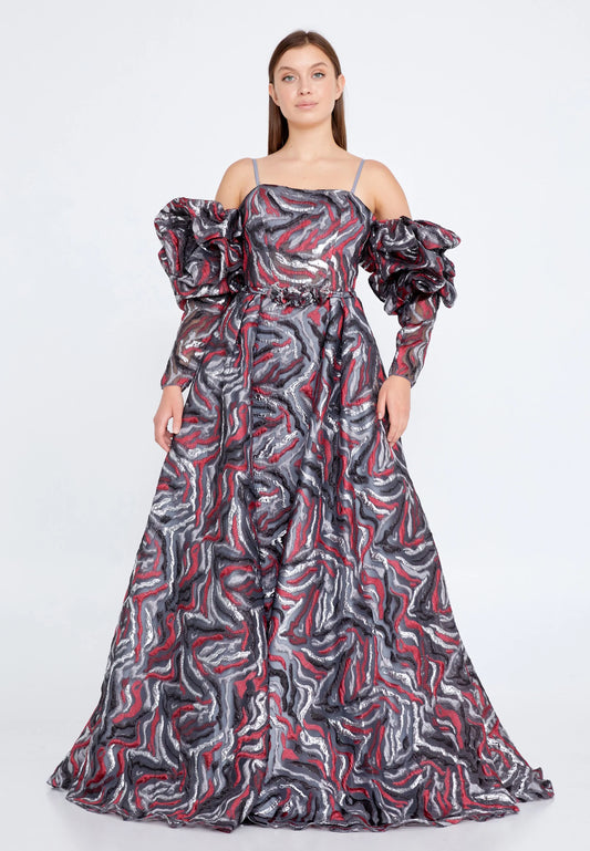 Off Shoulder Maxi Tulle Gown Regular Prom Dress Unit Price: €80