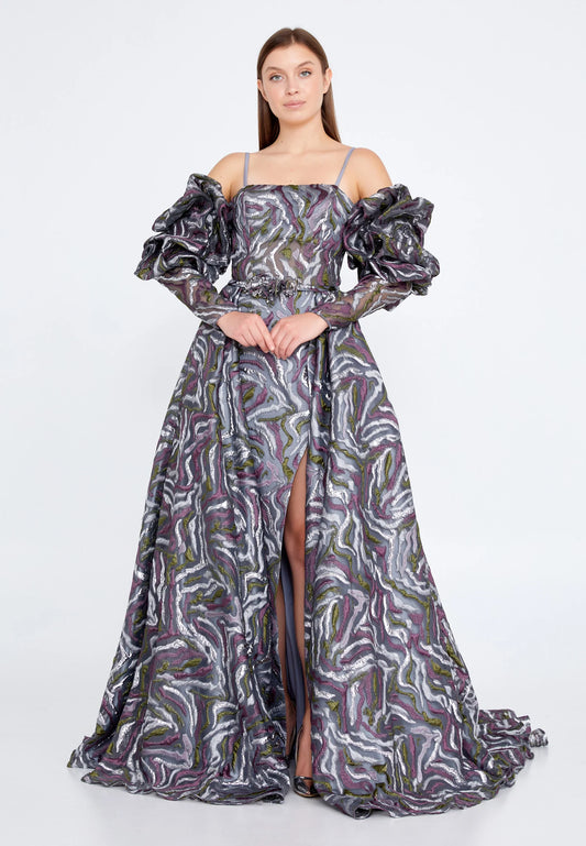 Off Shoulder Maxi Tulle Gown Regular Prom Dress Unit Price: €80