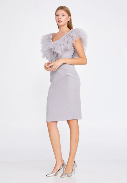 Sleeveless Mini Crepe Column Regular Wedding Guest Dress Unit Price: €35