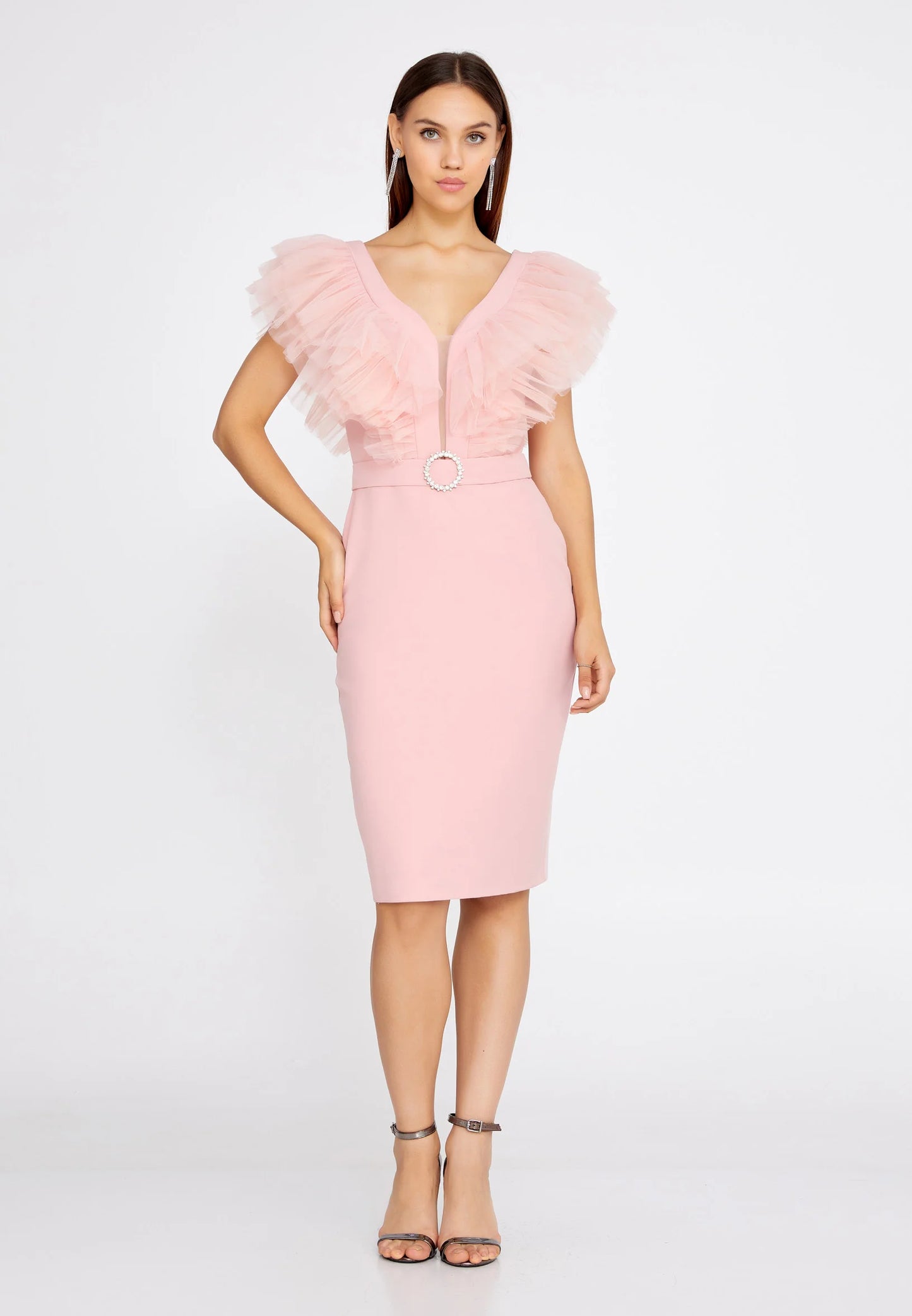 Sleeveless Mini Crepe Column Regular Wedding Guest Dress Unit Price: €35