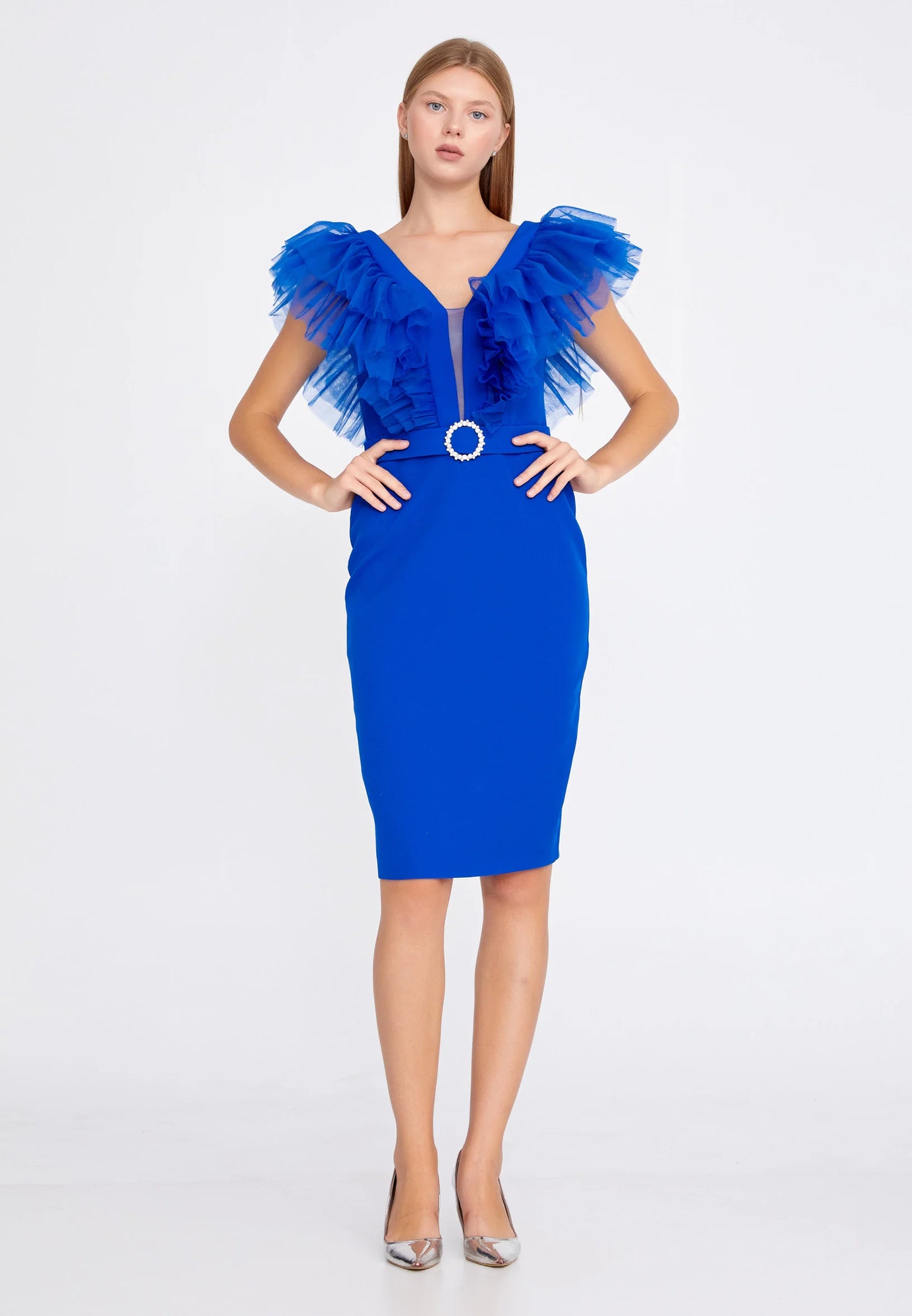 Sleeveless Mini Crepe Column Regular Wedding Guest Dress Unit Price: €35