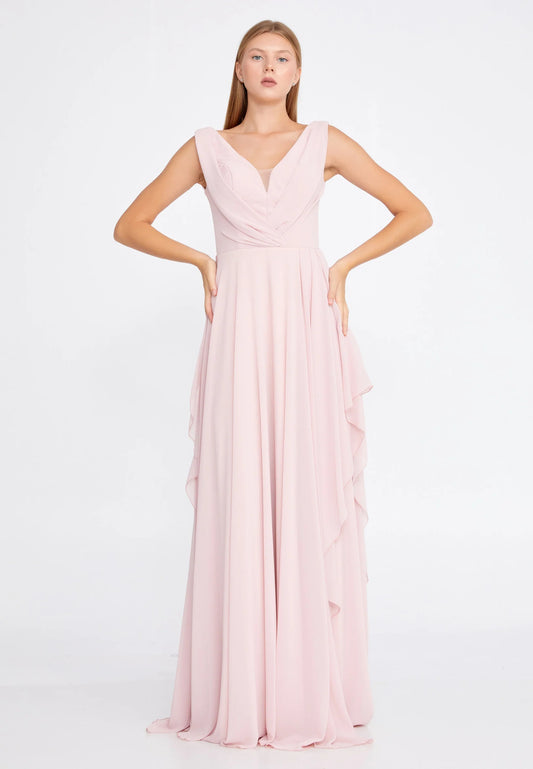 Sleeveless Maxi Chiffon Column Regular Wedding Guest Dress Unit Price: €44