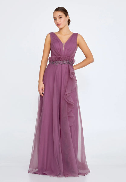 Sleeveless Maxi Tulle A - Line Regular Prom Dress Unit Price: €42
