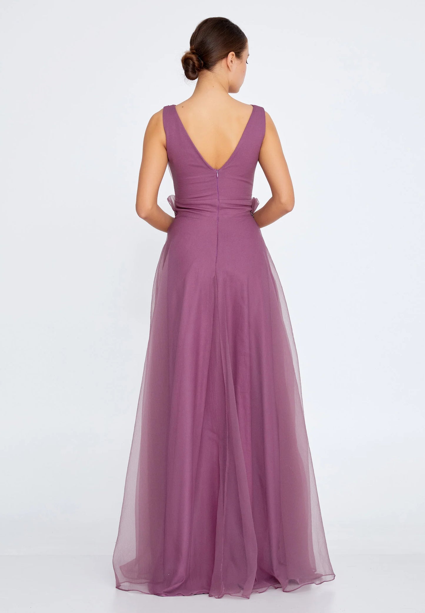 Sleeveless Maxi Tulle A - Line Regular Prom Dress Unit Price: €42