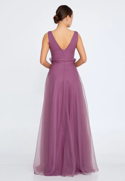 Sleeveless Maxi Tulle A - Line Regular Prom Dress Unit Price: €42