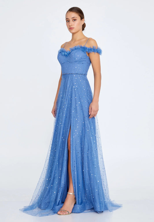 Off Shoulder Maxi Tulle Column Regular Prom Dress Unit Price: €35