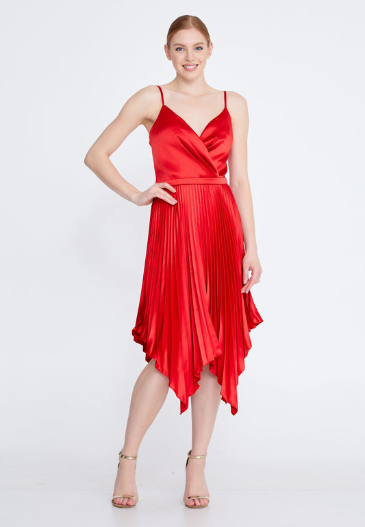 Sleeveless Midi Satin Column Regular Cocktail Dress Unit Price: €30