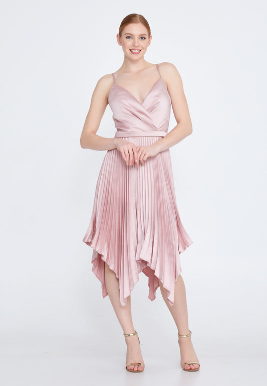 Sleeveless Midi Satin Column Regular Cocktail Dress Unit Price: €30