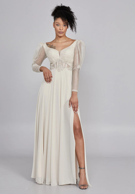 Long Sleeve Maxi Chiffon A - Line Regular Wedding Guest Dress Unit Price: €52