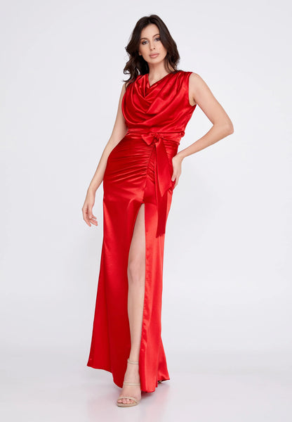 Sleeveless Maxi Satin Column Regular Wedding Guest Dress Unit Price: €44